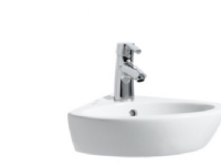 Laufen Hjørnevask 44x38 cm - med hanehul, boltmontage, hvid porcelæn