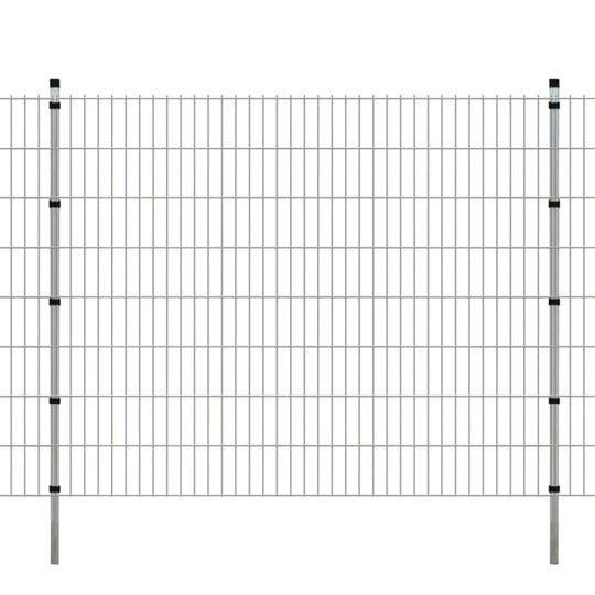 vidaXL Havehegn med stolper 2008x1630 mm. 24 m Sølv