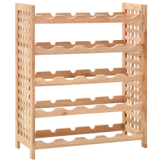 vidaXL vinreol til 25 flasker 63x25x73 cm massivt valnøddetræ