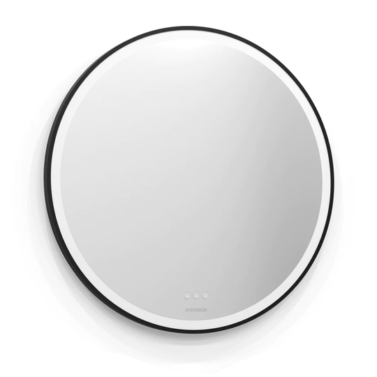 Svedbergs Ista Speil Svart Ramme Rund - LED Belysning 80cm