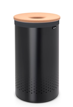 Vaskekurv med korklåg 60 L Sort