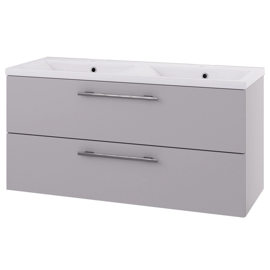Linn Bad Ingrid D45cm Servantskap Grå Matt / 120cm Dobbel 2 Skuffer