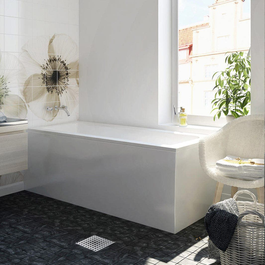 Sanipro Forma L-panelpakke H/V Hvit / 150x70cm Høyre