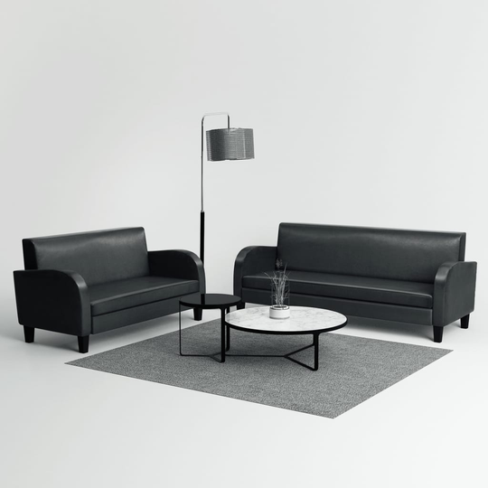 vidaXL sofasæt i 2 dele kunstlæder sort