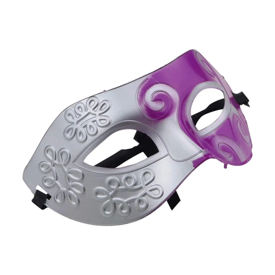 Venetiansk Maske - Sølv/Magenta