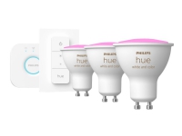 Philips Hue White and Color Ambiance Starter Kit - Trådløst belysningssæt - LED-lyspære x 3 - GU10 - 4.3 W (tilsvarende 35 W) - klasse G - varmt til køligt hvidt lys - 2000-6500 K