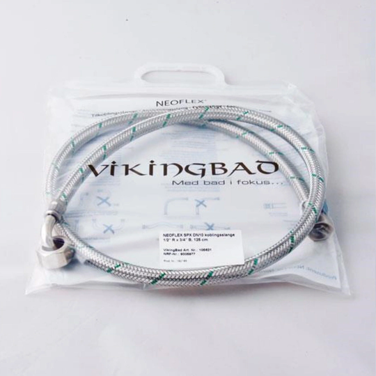 Vikingbad SIL Dn10 Neoperl Koplingsslange - L125cm Dusjkabinett 1/2"Rx3/4"B