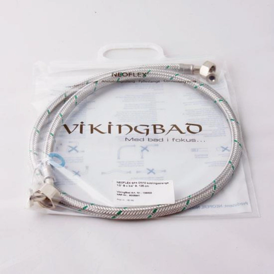 Vikingbad SIL Dn10 Neoperl Koplingsslange - L125cm Dusjkabinett 1/2"Bx3/4"B