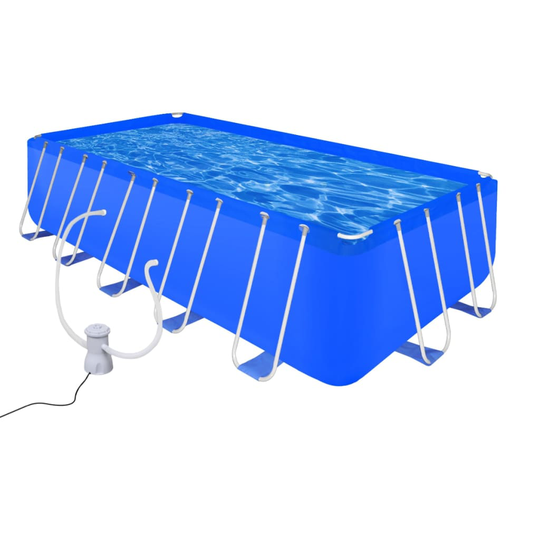 vidaXL swimmingpool med pumpe 540x270x122 cm stål