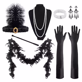 Den store Gatsby Charleston Retro / vintage 1950-tallet De livlige 20-årene 1920-tallet Den store Gatsby Alle årstider Hodeplagg Flapperpannebånd i 1920-stil T