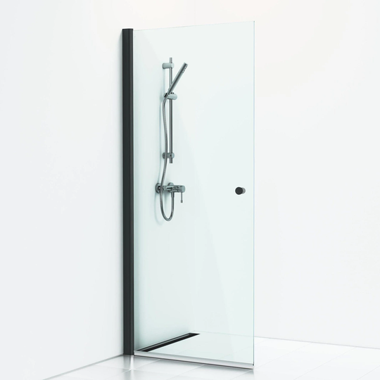 Svedbergs Skoga Dusjnisje Rett Enkel Svart Matt / 70cm Klart Glass