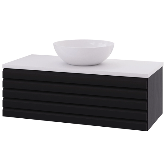Linn Bad Selma Eikestav Heltre D45cm Servantskap Svart eik / 100cm Senter