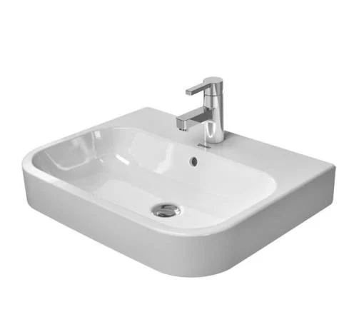 Duravit Happy D.2 Servant m/tapphull, overløp & slipt underkant - 60x46 cm, hvit