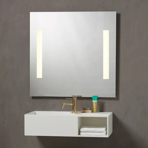 Loevschall Godhavn speil med LED-belysning 90x85 cm