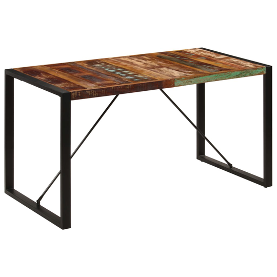 vidaXL spisebord 140x70x75 cm massivt genbrugstræ