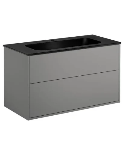 Gustavsberg Artic møbelpakke, 100x46,5 cm, grå/sort
