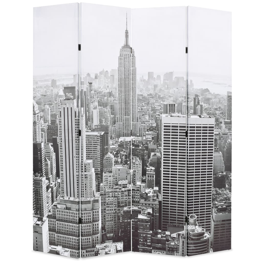 vidaXL foldbar rumdeler 160 x 170 cm New York by Day sort og hvid