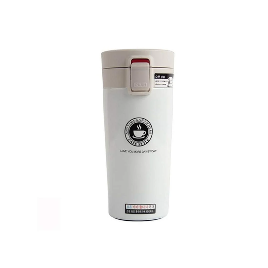 Termokande i rustfrit stål, 380 ml - Hvid