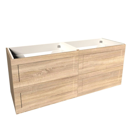 Vikingbad MIE Ramme Servantskap - Mål: B(60-180)Xh57xd46 cm Lys eik / 140cm Dobbel