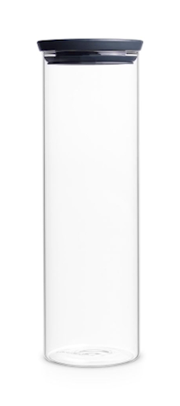 Glasbeholder Stabelbar 1.9 Ltr Glas/Gråt låg