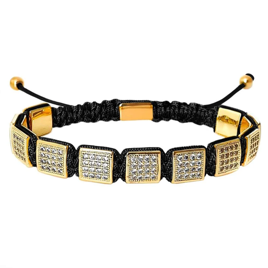 Armbånd med Firkantede Plader - Guld