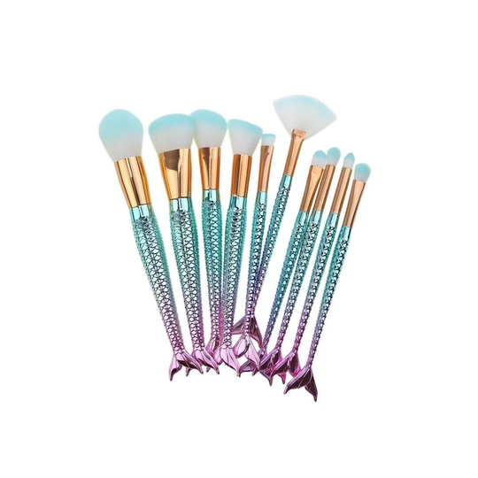 Multifarvede mermaid makeup børster