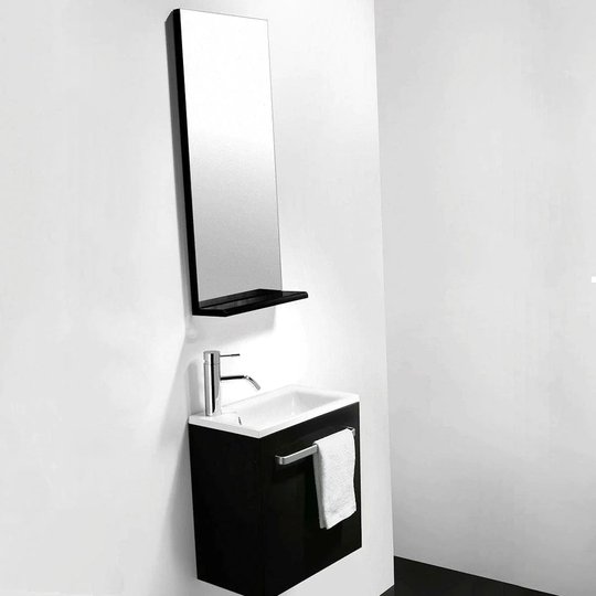 Bathco Niza Møbelpakke - Servantskap, Servant og Speil Svart Matt / 44cm