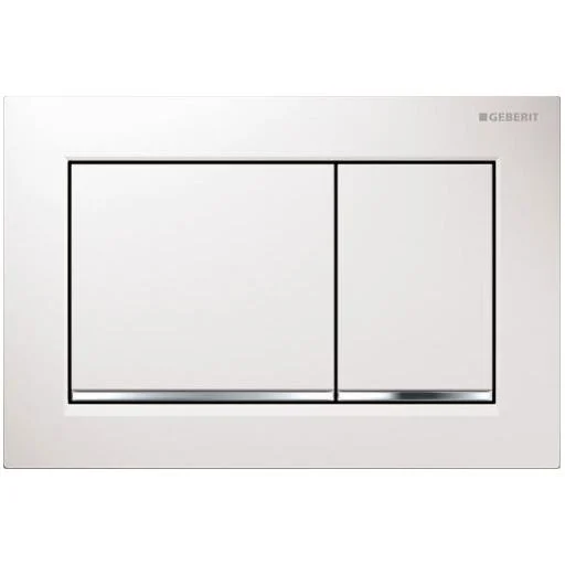Geberit Omega30 Betjeningsplate, Hvit/Krom
