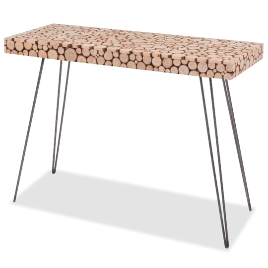 vidaXL konsolbord 100,5x36,8x75 cm ægte grantræ