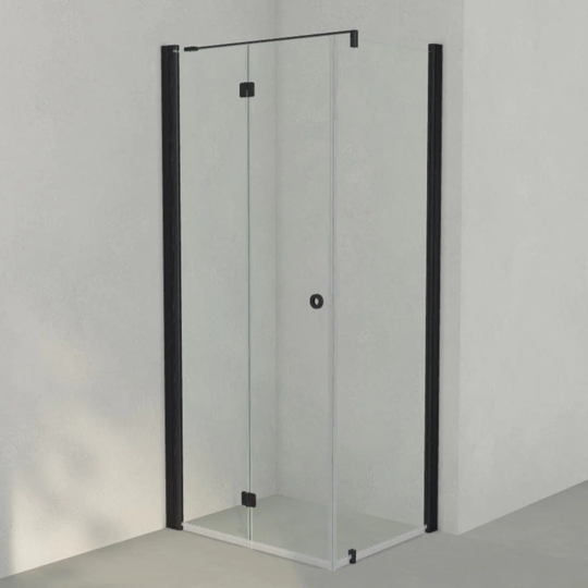 INR Iconic Nordic Rooms Dusjhjørne Linc 13 Flex Original Svart Matt / 90x70cm Venstre Hengslet