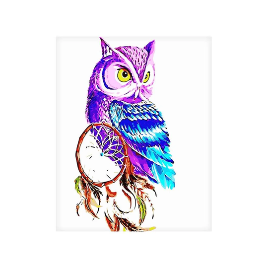 Lærredsplakat, Ugle - 60 x 75 cm