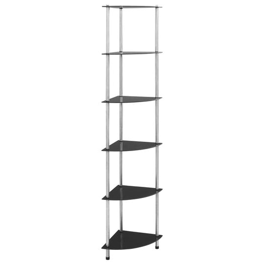 vidaXL reol med 6 hylder 30x30x160 cm hærdet glas