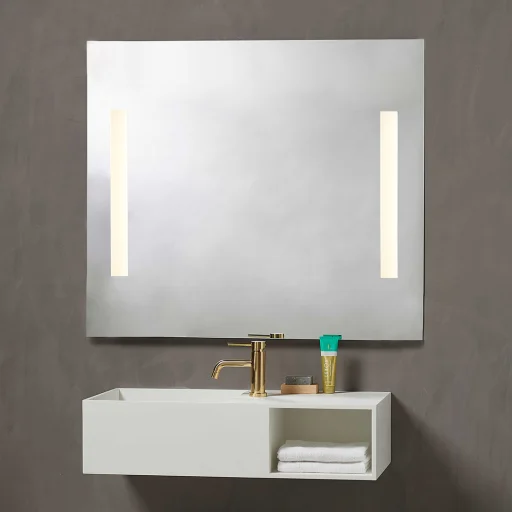 Loevschall Godhavn speil med LED-belysning 100x85 cm