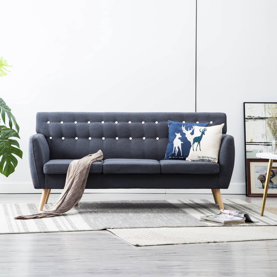 vidaXL 3-personers sofa stofbeklædning 172 x 70 x 82 cm mørkegrå