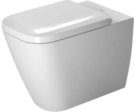 Duravit Happy D.2 Back-to-Wall gulvstående toalettskål, m/WonderGliss, hvit