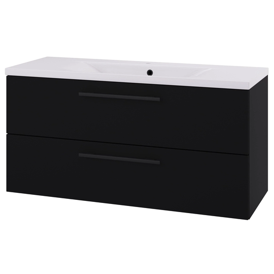 Linn Bad Ingrid D45cm Servantskap Svart Matt / 120cm 2 Skuffer