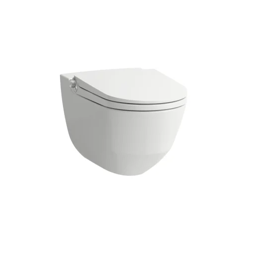 Laufen Riva uden skyllekant vegghengt dusjtoalett m/toalettsete & clean coat, hvit