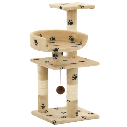 vidaXL kradsetræ til katte med sisal 65 cm poteprint beige