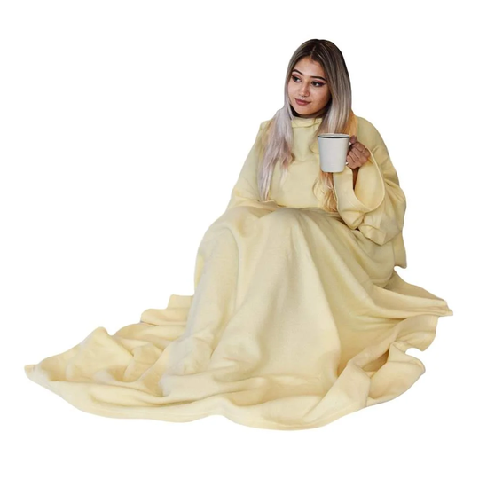 Tæppe med Ærmer - Beige