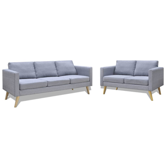 vidaXL sofasæt 2-pers. og 3-pers. sofa stof lysegrå