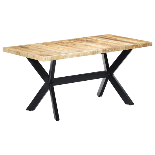 vidaXL spisebord 160 x 80 x 75 cm massivt ru mangotræ