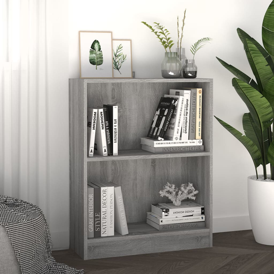 vidaXL bogreol 60x24x74,5 cm konstrueret træ grå sonoma-eg