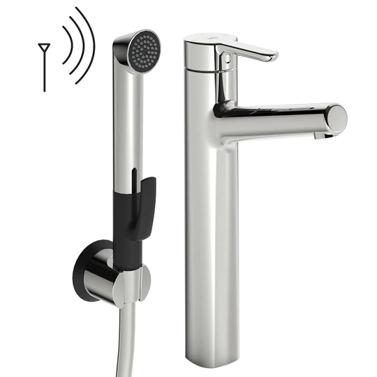 Oras Armatur Inspera 3002f/3003f Servantbatteri - høy Modell + Bidetta Hånddusj Krom / 3V Smart
