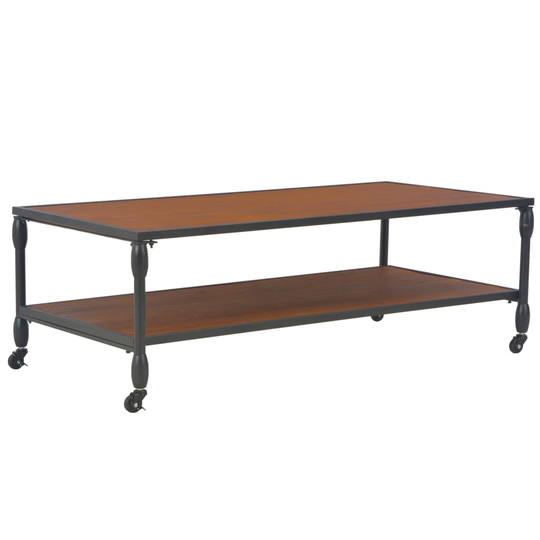 vidaXL sofabord med hylde 120x60x40 cm massivt grantræ