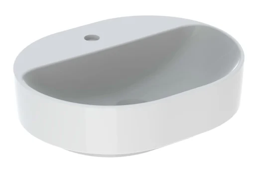 Geberit VariForm bordstående servant m/ tapphull, ellipse, 50x40 cm