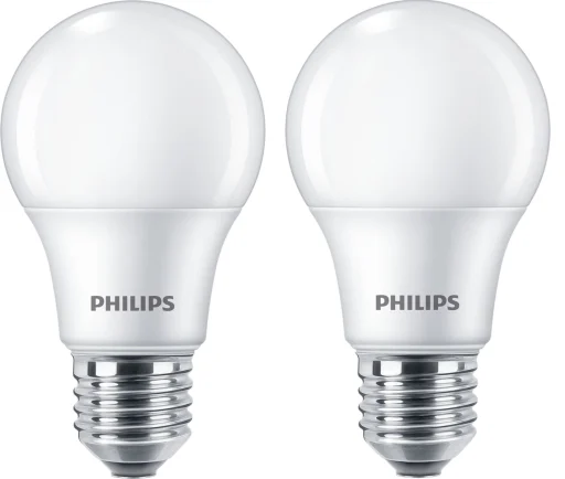 LED Standard 8W 827 806 lumen E27 A60 matt 2-pakning