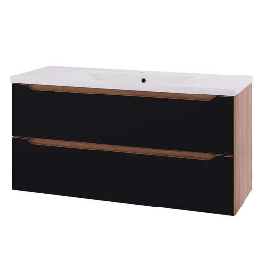 Linn Bad Emma D45cm Servantskap Svart Matt / 120cm 2 Skuffer