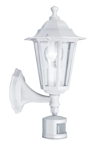 Eglo Lanterna 5 vegglampe, m/sensor, E27, IP44, hvit