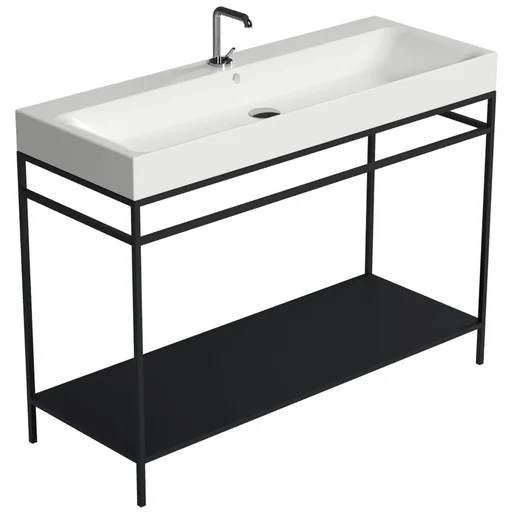 Lavabo Cento 120 gulvmodul i stål og matt sort