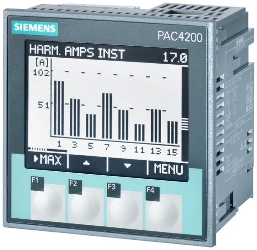 Sentron PAC4200 LCD 96 x 96 mm, skruklemme, 7KM4212-0BA00-3AA0